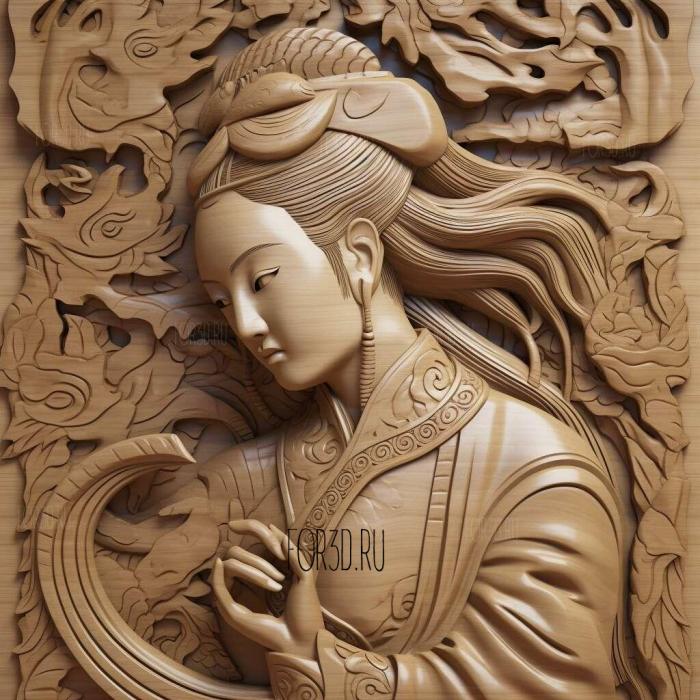 st Mulan 3 stl model for CNC